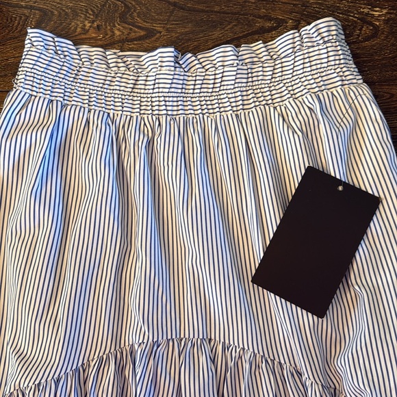 Tuckernuck Blue White Eyelet Stripe Cinza Embroidered Midi Skirt Size XS - Picture 4 of 9